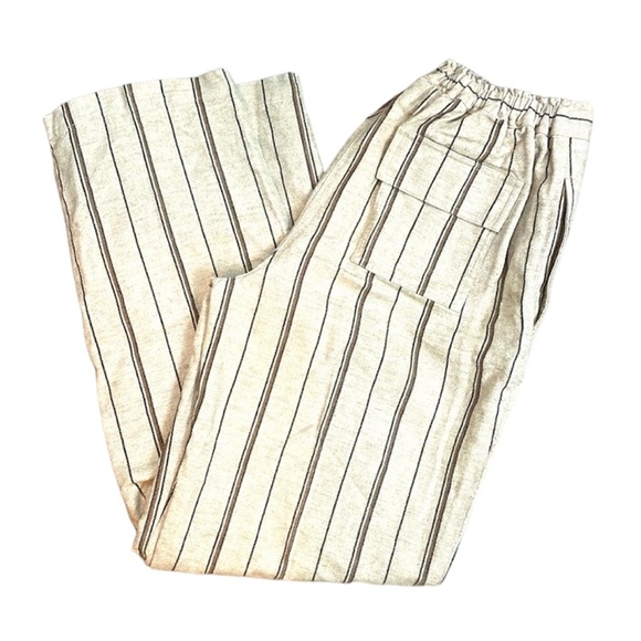 Jones Wear Sport Linen Blend Stripe Wide Leg Pants Size Medium - Picture 1 of 10